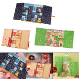 Maxbell 2x Advent Calendar Props 24 Days Decoration for Bookshelf Office Shop Window blue