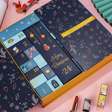 Maxbell 2x Advent Calendar Props 24 Days Decoration for Bookshelf Office Shop Window blue