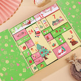 Maxbell 2x Advent Calendar Props 24 Days Decoration for Bookshelf Office Shop Window green