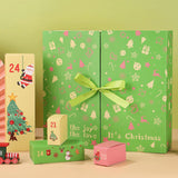 Maxbell 2x Advent Calendar Props 24 Days Decoration for Bookshelf Office Shop Window green