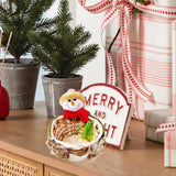 Maxbell Christmas Storage Basket Cute Xmas Fruit Basket for Living Room Xmas Wedding B