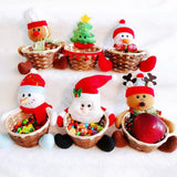 Maxbell Christmas Storage Basket Cute Xmas Fruit Basket for Living Room Xmas Wedding C