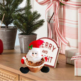Maxbell Christmas Storage Basket Cute Xmas Fruit Basket for Living Room Xmas Wedding C
