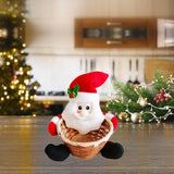 Maxbell Christmas Storage Basket Cute Xmas Fruit Basket for Living Room Xmas Wedding C