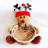 Maxbell Christmas Storage Basket Cute Xmas Fruit Basket for Living Room Xmas Wedding E