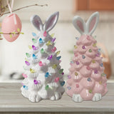 Lighted Bunny Easter Decoration for Shelves NightStand Easter Gifts Bedroom pink