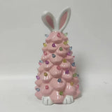 Lighted Bunny Easter Decoration for Shelves NightStand Easter Gifts Bedroom pink