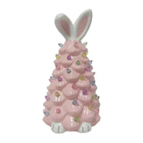 Lighted Bunny Easter Decoration for Shelves NightStand Easter Gifts Bedroom pink