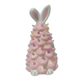 Lighted Bunny Easter Decoration for Shelves NightStand Easter Gifts Bedroom pink