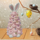 Lighted Bunny Easter Decoration for Shelves NightStand Easter Gifts Bedroom pink