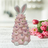 Lighted Bunny Easter Decoration for Shelves NightStand Easter Gifts Bedroom pink