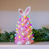 Lighted Bunny Easter Decoration for Shelves NightStand Easter Gifts Bedroom pink