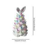 Lighted Bunny Easter Decoration for Shelves NightStand Easter Gifts Bedroom white