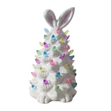 Lighted Bunny Easter Decoration for Shelves NightStand Easter Gifts Bedroom white