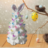 Lighted Bunny Easter Decoration for Shelves NightStand Easter Gifts Bedroom white