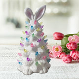 Lighted Bunny Easter Decoration for Shelves NightStand Easter Gifts Bedroom white