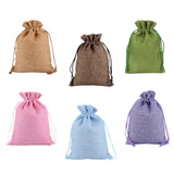 Maxbell 50 Pieces Gift Bags with Drawstring Drawstring Bag for Grocery Party Wedding Brown
