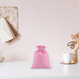 Maxbell 50 Pieces Gift Bags with Drawstring Drawstring Bag for Grocery Party Wedding Pink