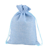 Maxbell 50 Pieces Gift Bags with Drawstring Drawstring Bag for Grocery Party Wedding Blue