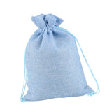 Maxbell 50 Pieces Gift Bags with Drawstring Drawstring Bag for Grocery Party Wedding Blue