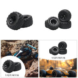 Maxbell RC Car Wheels and Tires Assembly Replacement for 1:12 1:14 1:16 Car Vehicles 2pcs