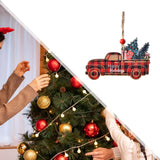 Maxbell Christmas Vehicle Wood Ornament Wood Xmas Decoration for Garden Room Balcony Red Car