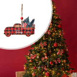 Maxbell Christmas Vehicle Wood Ornament Wood Xmas Decoration for Garden Room Balcony Red Car