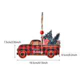 Maxbell Christmas Vehicle Wood Ornament Wood Xmas Decoration for Garden Room Balcony Red Car