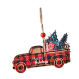 Maxbell Christmas Vehicle Wood Ornament Wood Xmas Decoration for Garden Room Balcony Red Car