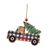 Maxbell Car Hanging Ornaments Gifts Wood Xmas Decoration for Garden Window Xmas Tree Black Car
