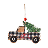 Maxbell Car Hanging Ornaments Gifts Wood Xmas Decoration for Garden Window Xmas Tree Black Car