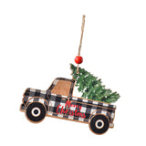 Maxbell Car Hanging Ornaments Gifts Wood Xmas Decoration for Garden Window Xmas Tree Black Car