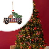 Maxbell Car Hanging Ornaments Gifts Wood Xmas Decoration for Garden Window Xmas Tree Black Car