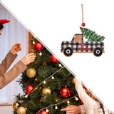 Maxbell Car Hanging Ornaments Gifts Wood Xmas Decoration for Garden Window Xmas Tree Black Car