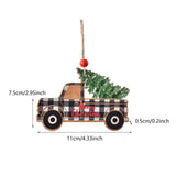 Maxbell Car Hanging Ornaments Gifts Wood Xmas Decoration for Garden Window Xmas Tree Black Car