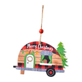 Maxbell Christmas Vehicle Wood Ornament Wood Xmas Decoration for Garden Room Balcony House Car