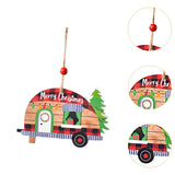 Maxbell Christmas Vehicle Wood Ornament Wood Xmas Decoration for Garden Room Balcony House Car