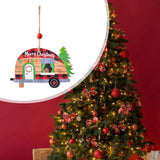 Maxbell Christmas Vehicle Wood Ornament Wood Xmas Decoration for Garden Room Balcony House Car