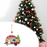 Maxbell Christmas Vehicle Wood Ornament Wood Xmas Decoration for Garden Room Balcony House Car