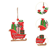 Maxbell Car Hanging Ornaments Gifts Wood Xmas Decoration for Garden Window Xmas Tree Sleigh