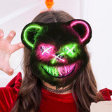 Halloween Face Mask Halloween LED Mask for Easter Masquerade Halloween Party pink  and  green