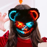 Halloween Face Mask Halloween LED Mask for Easter Masquerade Halloween Party blue  and red