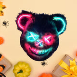 Halloween Face Mask Halloween LED Mask for Easter Masquerade Halloween Party blue and pink