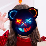 Halloween Face Mask Halloween LED Mask for Easter Masquerade Halloween Party blue and  yellow