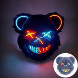 Halloween Face Mask Halloween LED Mask for Easter Masquerade Halloween Party blue and  yellow