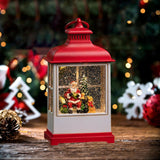 Musical Snow Globe Lantern Ornament Home Decor for Kids Room Birthday Indoor red Santa Claus