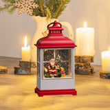 Musical Snow Globe Lantern Ornament Home Decor for Kids Room Birthday Indoor red Santa Claus