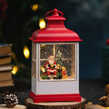 Musical Snow Globe Lantern Ornament Home Decor for Kids Room Birthday Indoor red Santa Claus