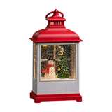 Musical Snow Globe Lantern Ornament Home Decor for Kids Room Birthday Indoor red snowman