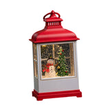 Musical Snow Globe Lantern Ornament Home Decor for Kids Room Birthday Indoor red snowman